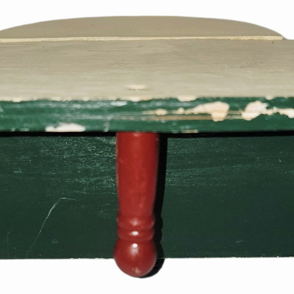 Vintage Country Apple Welcome Wall Shelf Coat Key Rack 3 Peg Wooden Farmhouse - Picture 6 of 9
